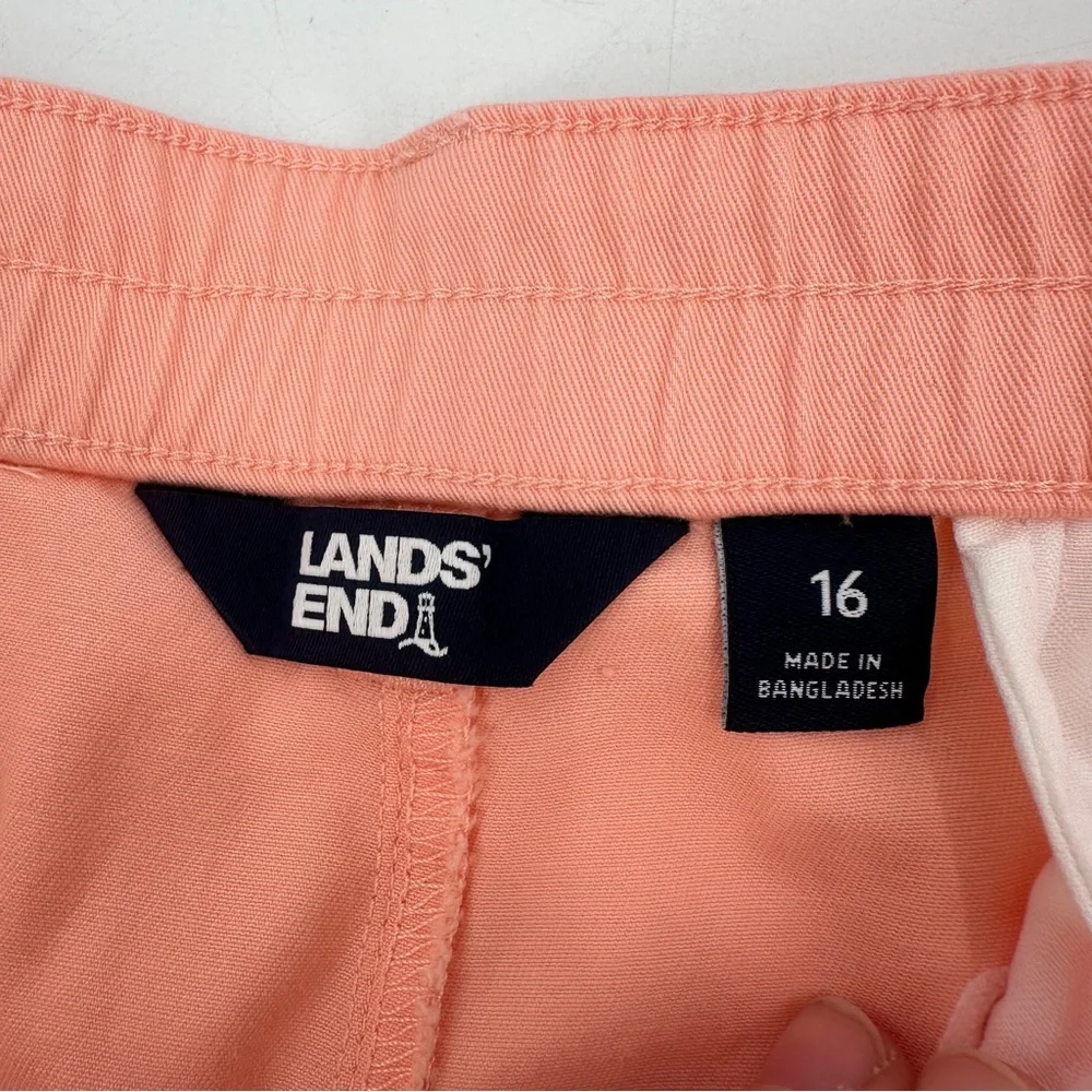 Lands' End Shorts Womens 16 Peach Classic Chino Cotton Stretch 12